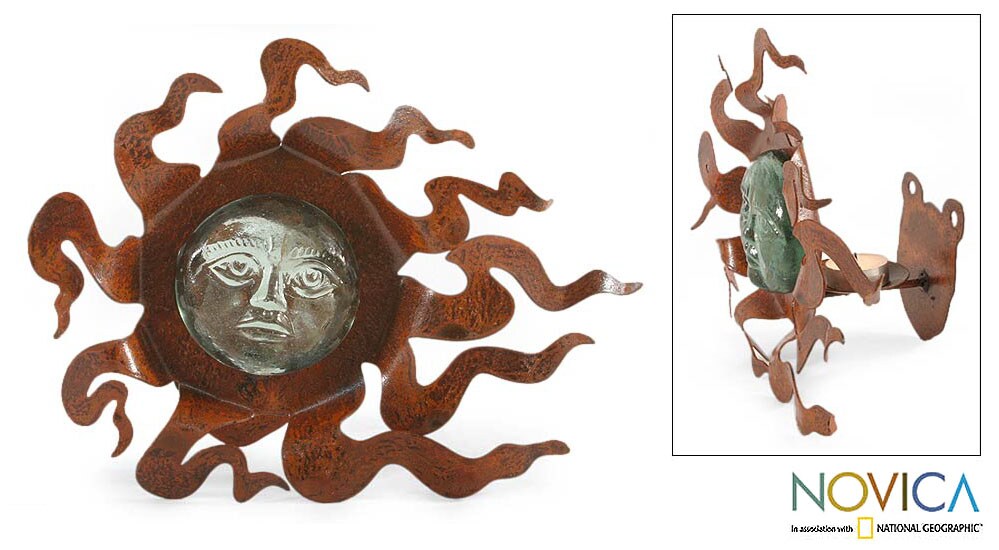 Before it Iron and Glass 'Solar Wind' Candleholder (Mexico)