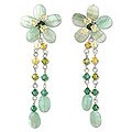 Sterling Silver Quartzite 'Rosebud Bouquet' Earrings (Thailand)