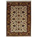 Hand-knotted Cream Gold Wool Rug (4' x 6')