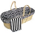 Tadpoles Black and White Damask Moses Basket Set