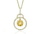 Glitzy Rocks 18k Gold over Sterling Silver Citrine Circle Necklace