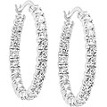 Kate Bissett Silvertone Cubic Zirconia Eternity Hoop Earrings