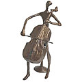 Cast Bronze Cello Player Statuette