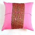 Decorative Silky Pink Floral Cushion Cover