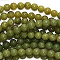 Beadaholique Olive 'Jade' 6 mm Serpentine Gem Round Beads