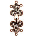 Bali Copper Celtic Coil 3-strand Hook and Eye Clasp