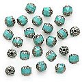 Beadaholique Turquoise Czech Cathedral Glass 6-mm Beads (Case of 25)