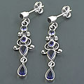 Sterling Silver Iolite Dangle Earrings (India)