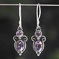 Silver and Amethyst 'Crown Princess' Earrings (Indonesia)