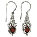 Sterling Silver 'Fire and Ice' Garnet Topaz Earrings (Indonesia)