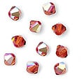 Beadaholique Austrian Crystal 'Indian Red AB' 4 mm Bicone Beads (Case of 50)