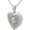 Sterling Silver Heart with Rose Locket Necklace