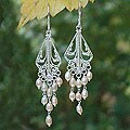 Sterling Silver 'Pink Iridescence' Pearl Earrings (Indonesia)