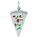 Sterling Silver and Enamel Pepperoni Pizza Slice Charm