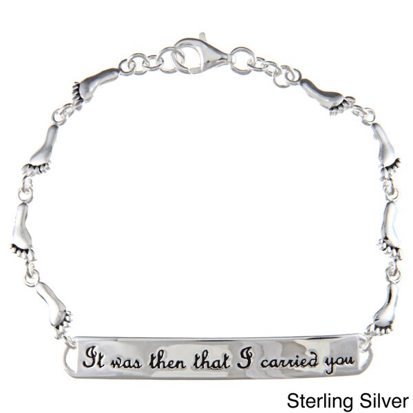 Silver-Mondevio-Sterling-Silver-Inspirational-Footprint-Bracelet ... Silver-Mondevio-Sterling-Silver-Inspirational-Footprint-Bracelet ...
