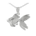 Journee Collection  Sterling Silver High Polished Gold Fish Pendant