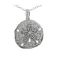 Journee Collection  Sterling Silver Large Plain Sand Dollar Necklace