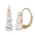 Gioelli 10k Yellow Gold Cubic Zirconia Earrings