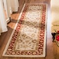 Handmade Ancestry Ivory/ Red Wool Runner (2'3 x 14')