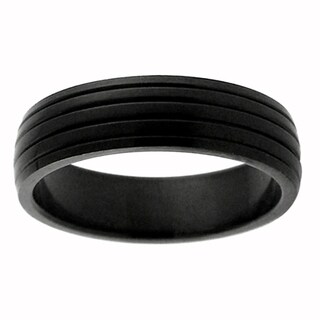 Black Stainless Steel Lined Comfort Fit Band-Image