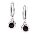 Glitzy Rocks Sterling Silver Garnet Leverback Earrings