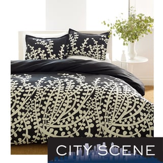 City Scene Branches Black Duvet Set