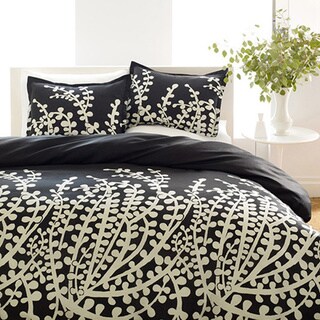 City Scene Branches Black 3-piece Duvet Cover Set