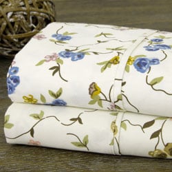 Cheap Floral Print Cotton Blend Sheet Set