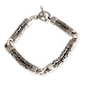 Sterling Silver  'Hand in Hand' Mens Bracelet (Indonesia)