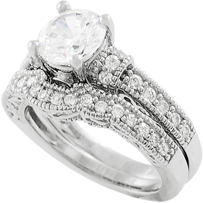 -Sterling-Silver-Round-cut-CZ-Highlighted-with-Bezel-set-and-Pave-set ...