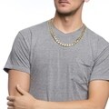 Simon Frank 14k Yellow Gold Overlay 24-inch Cuban Necklace