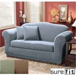 Sure Fit Stretch Stripe 2-piece Loveseat Slipcover-Image