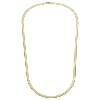 Simon Frank 14k Yellow Gold Overlay 5mm Herringbone Necklace (18-30")