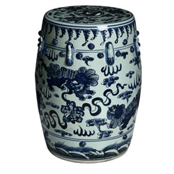 (>_<) Handmade Lion Motif Chinese Porcelain Garden Stool (China)
