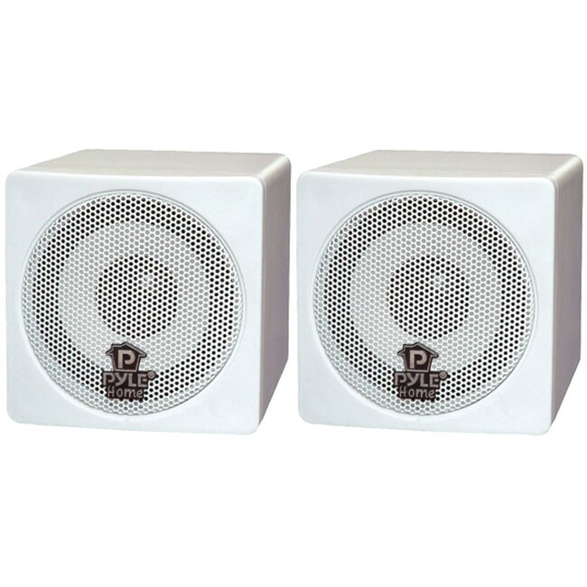 PylePro 3-inch 100-watt White Mini Cube Speakers