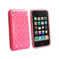 Eforcity Clear Hot Pink Circle TPU Rubber Case for Apple iPhone 3GS