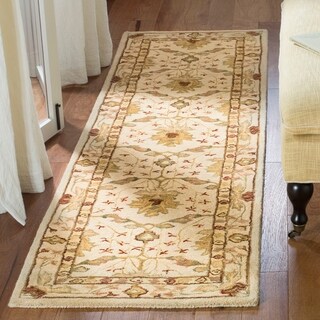 Handmade Oushak Ivory Wool Runner (2'3 x 10')