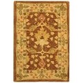 Handmade Oushak Brown/ Ivory Wool Rug (2' x 3')