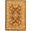 Handmade Old World Brown/ Tan Wool Rug (2' x 3')