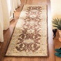 Handmade Old World Brown/ Tan Wool Runner (2'3 x 12')