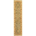 Handmade Heirloom Blue/ Ivory Wool Runner (2'3 x 12')