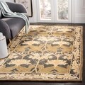 Handmade Mahal Navy/ Sage Wool Rug (9' x 12')