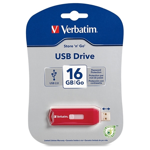 Verbatim 16GB Store 'n' Go USB Flash Drive - Red