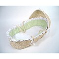 Natural Moses Basket with Sage Gingham Bedding