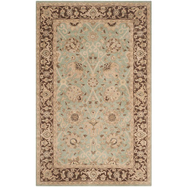 Safavieh Handmade Traditions Teal/ Brown Wool Rug (3' x 5')