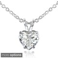 14k White Gold Diamond Solitaire Necklace
