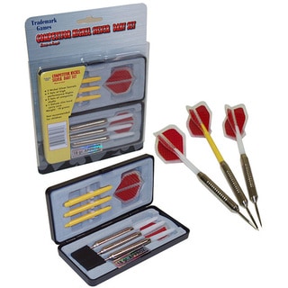 Competitor Nickel Silver Plastic Darts Parlor Game Set (Pack of 12)