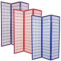 Wood and Rice Paper 6-foot 3-panel Windowpane Room Divider (China)