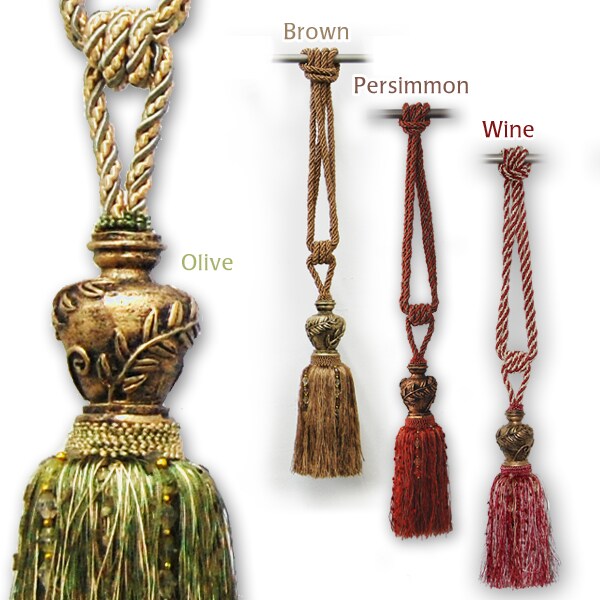 Antique Laurel Head Tassel Curtain Tie Back (Set of 2) Overstock