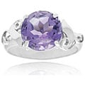Glitzy Rocks Sterling Silver Genuine Amethyst Ring